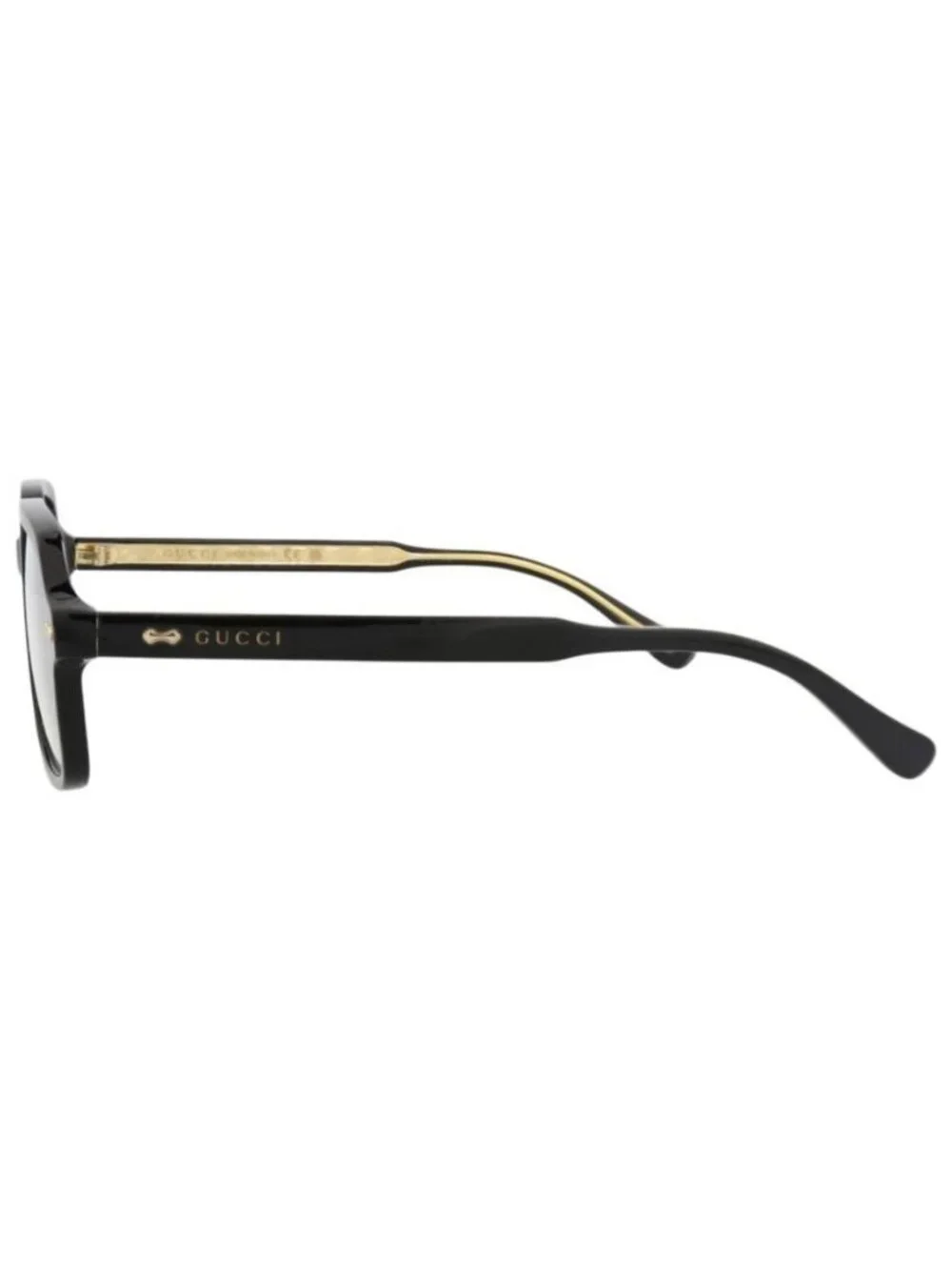 New Gucci Mens Square/Rectangle Black Black Transparent Fashion Designer Eyeglas